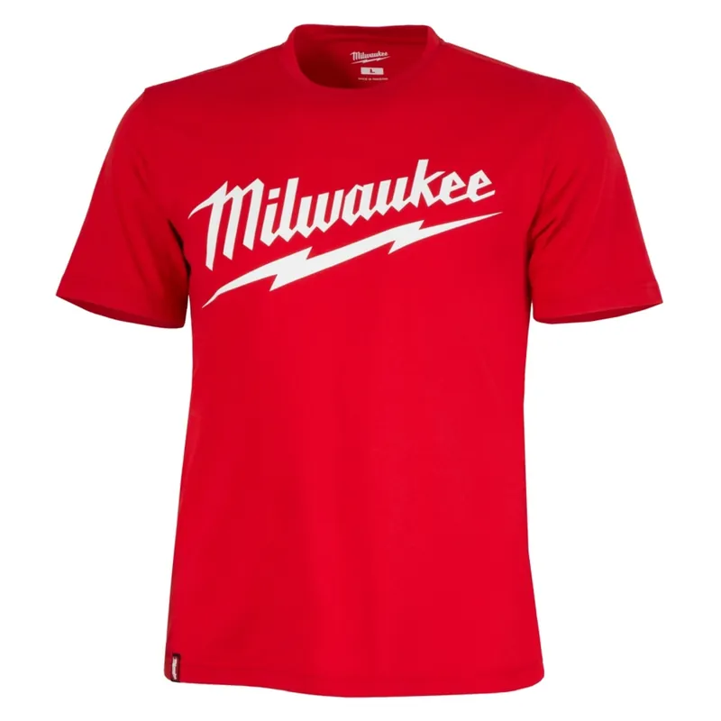 Milwaukee Tool 607R-L Heavy Duty T-Shirt - Short Sleeve Logo Red L