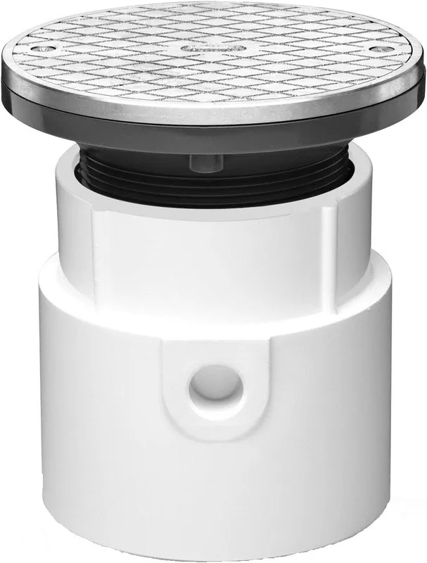 Oatey 74137 PVC General Purpose Cleanout with 6-Inch BR Cover and Round Ring, 3-Inch or 4-Inch
