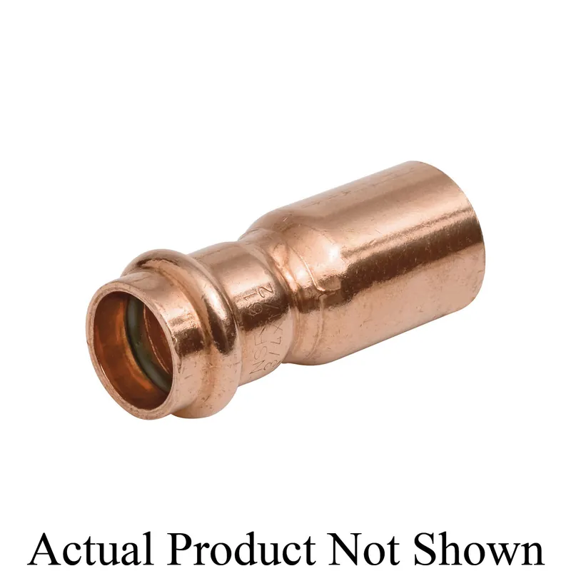 NIBCO 9008905PC Reducer, 1-1/2 x 1/2 in Nominal, Fitting x Press End Style, Wrot Copper, Domestic