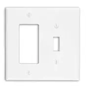 Leviton PJ126-T 2-Gang 1-Toggle 1-Decora/GFCI Combination Wallplate Midway Size