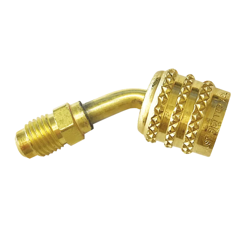 JB Industries QC-A2L-LH45 Reverse Thread Adapter, 1/4 Female SAE left-handed x 1/4 Male flare 45 A2L Compatible