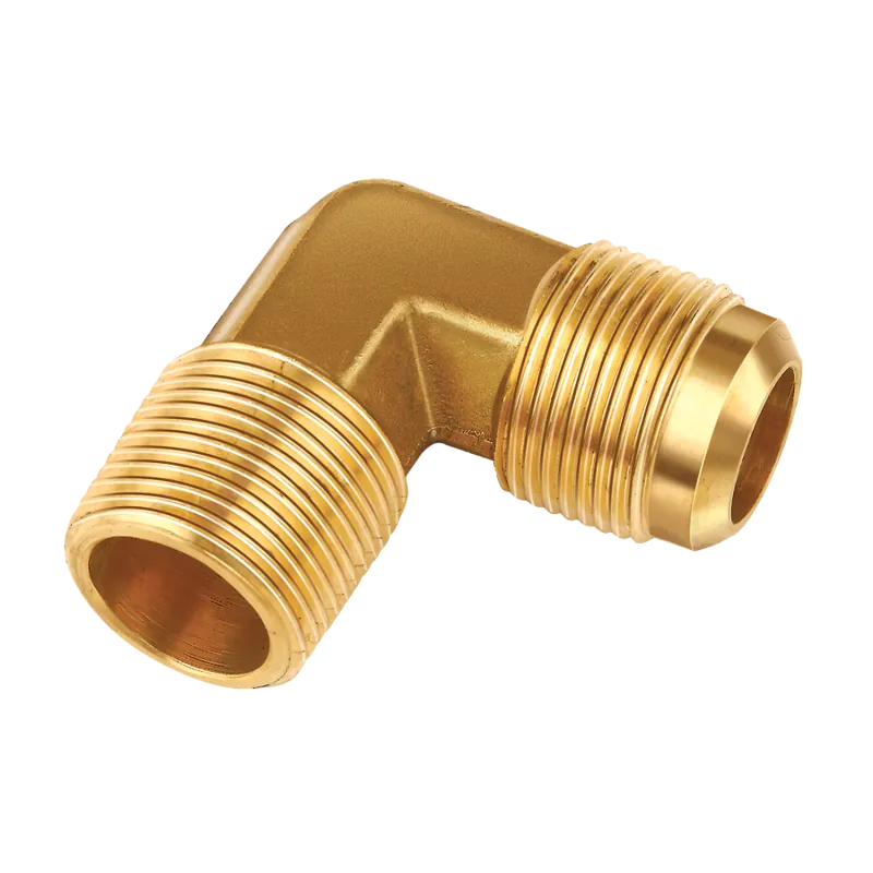 JB Industries E1-6B Brass 90 Degree Elbow, 3/8 Flare x 1/4 MPT