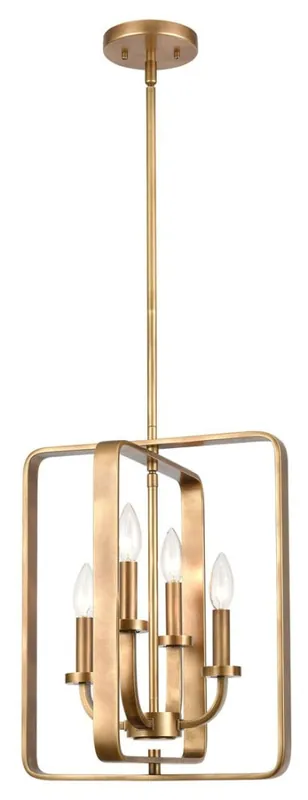 ELK Group International 89044/4 Erindale Pendant Light Fixture 60 Watt Maximum Four Lights Natural Brass