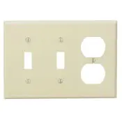 Leviton 86021 Wallplate Combination 3 Thermoset Ivory