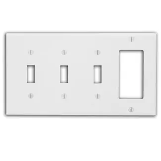 Leviton P326-W Wall Plate Power 4-Gang Combination