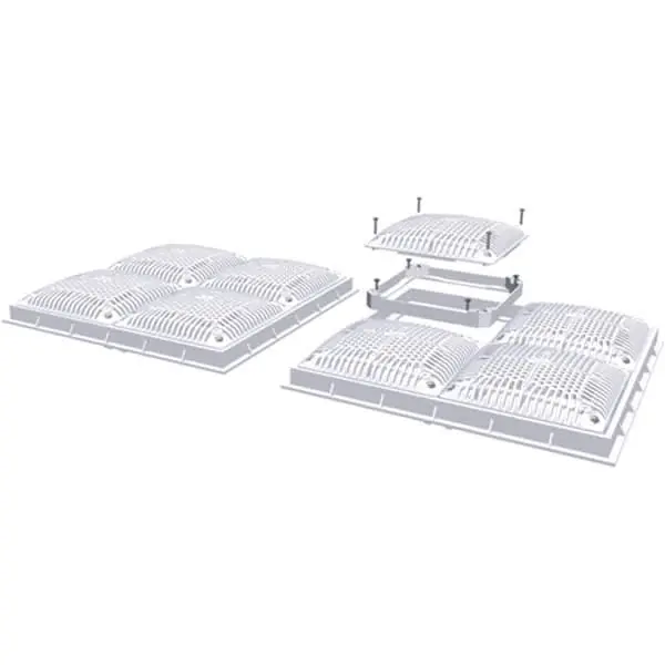 Hayward WG1033HF2PAK2 Hi-Flow Square Cover and Inner/Outer Frame