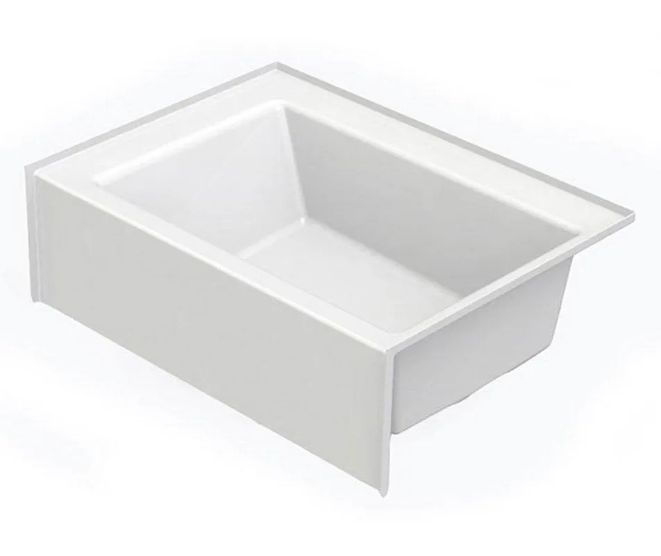 Aquatic 6042SMINR-WH Everyday 60 in. x 42 in. Soaker Alcove Bathtub with Right Drain