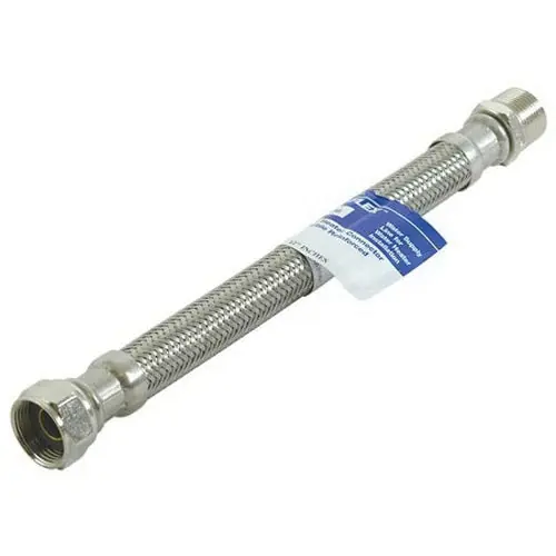 EZ-Flo 48254 Stainless Steel Flexible Water Heater Connector 3/4 in MIP x FIP 18 in