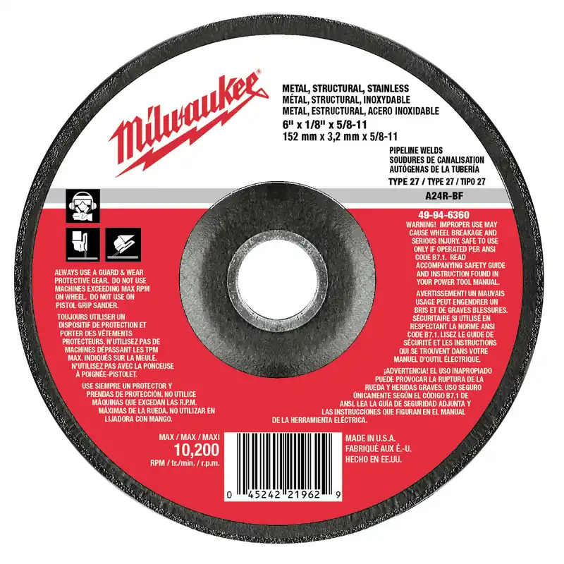 Milwaukee 49-94-4525 Type 27 Grinding Wheel