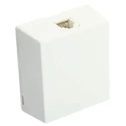 Leviton 4625A-24W Type-625A2 Surface-Mount Jack, 6P4C, Screw Terminal, White