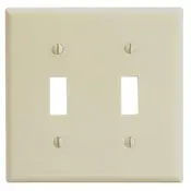 Leviton 86009 Wallplate 2 Gang Toggle Switch Standard Size 4.5 in H x 4.56 in W