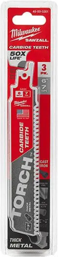 Milwaukee 48-00-5301 The Torch Reciprocating Saw Blade with Carbide Teeth