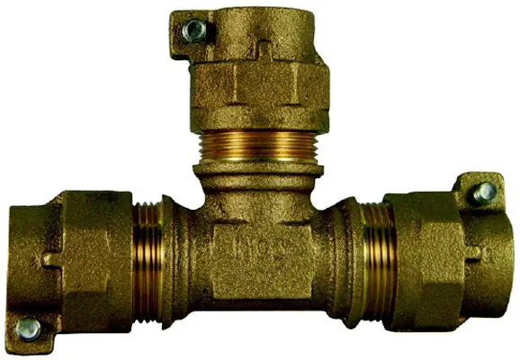 A.Y. McDonald 5140-119 Tube Tee, 3/4 Inch, -22 CTS Mac-Pak Compression End, Brass