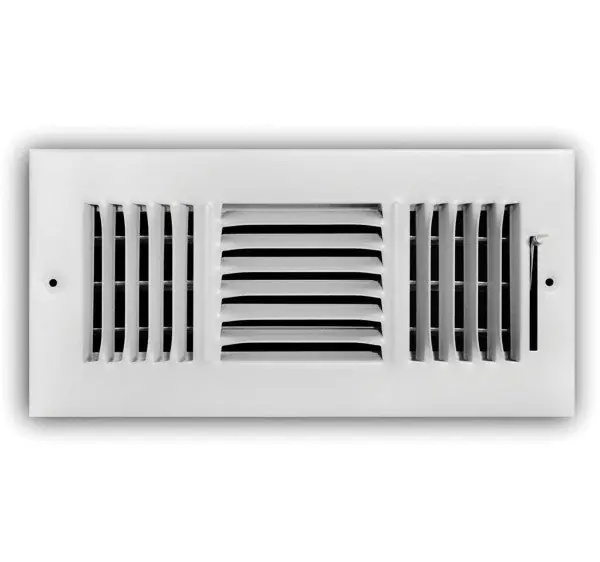 TRUaire 103M10X04 3-Way Wall/Ceiling Register, 10 x 4 in, 35 to 115 cfm, Steel
