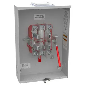 Milbank U9581-RXL-QG-AMS Ringless Meter Socket 600 VAC 200 Ampere NEMA 3R