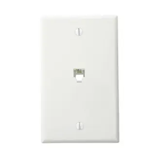 Leviton 40249-W Box-Mount Telephone Jack, 6P4C, Screw Terminals, White