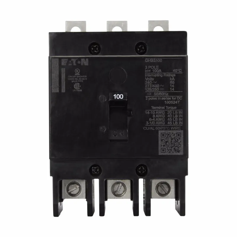Eaton GHB3070 Molded Case Circuit Breaker 70A 480Y/277 VAC/125/250 VDC
