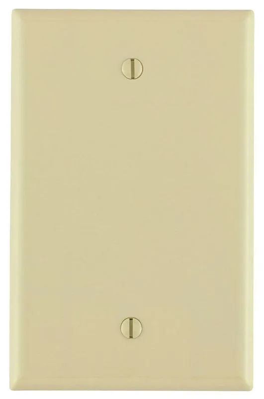 Leviton 80514-I Blank Wallplate, Midway Size, Thermoset, Ivory