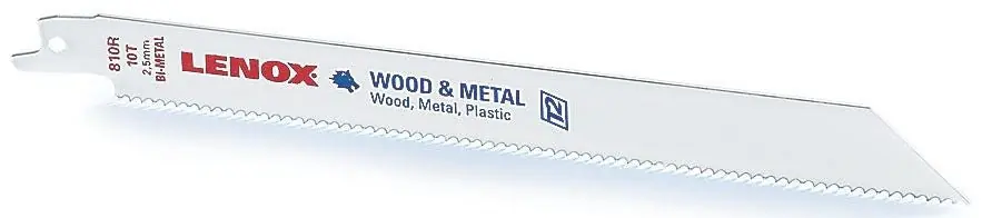 Lenox 20590B810R Reciprocating Saw Blade - 8 In L x 3/4 In W - 10 TPI