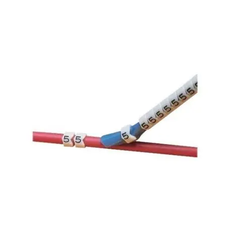Panduit PCA13-H PAN-CODE PCA Series Pre-Printed Non-Adhesive Wire Marker, 0.13 to 0.15 in Wire, H Legend, Black/White Legend