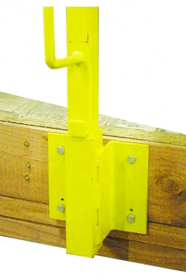 Guardian Fall Protection 15158 Guardrail Post Receiver, 5.8 in x 4 x 4-3/4 in, Powder Coated Steel, Yellow