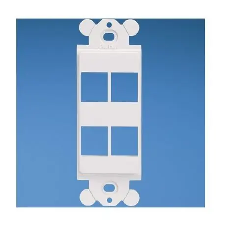 Panduit NK4RMFEI NetKey Flat Module Frame, 1 Gang, 4 Ports, ABS, Electric Ivory