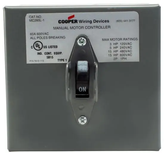 Eaton AHMC260L-1 CWD AHMC260L-1 2P MAN CONT NEMA1