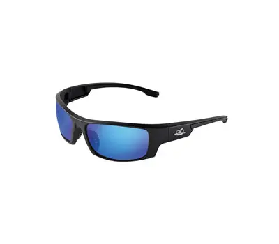 BULLHEAD SAFETY EYEWEAR BH969 DORADO BLACK MATTE PLASTIC FRAME ANTI-SCRATCH SAFETY GLASSES REVO BLUE