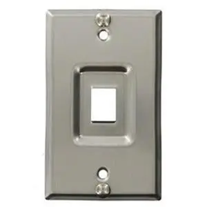 Leviton 4108W-1SP Recessed Stainless-Steel QuickPort Telephone Wall Plate