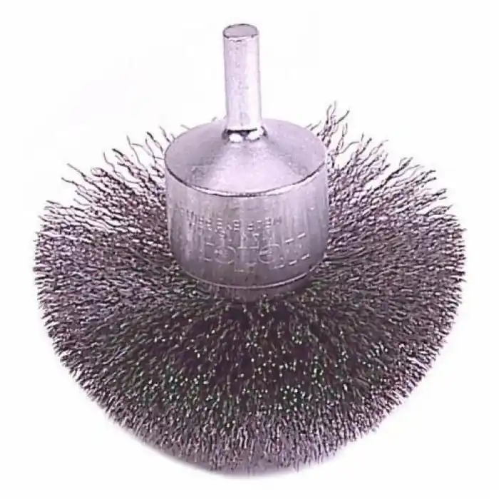 Weiler 10048 End Brush - Stainless Steel Bristle, Crimped Type, 2-3/4 in Brush Dia, 16000 RPM Max