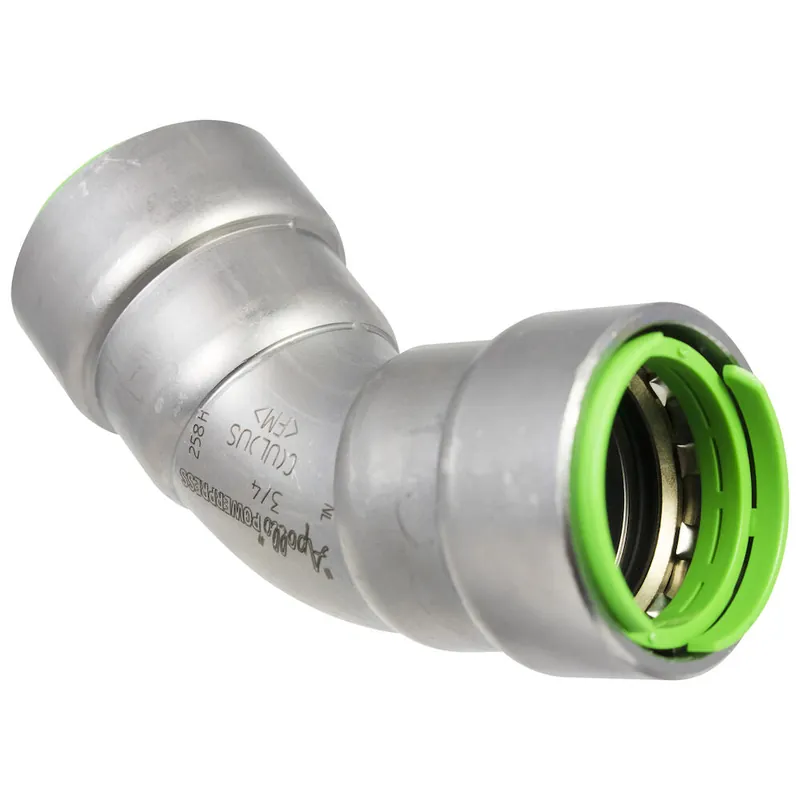 Apollo PWR7480264 Powerpress, Press Elbow, Non-Gas, 1 Inch x 1 Inch, Press x Press, 45 Degree, Model 406