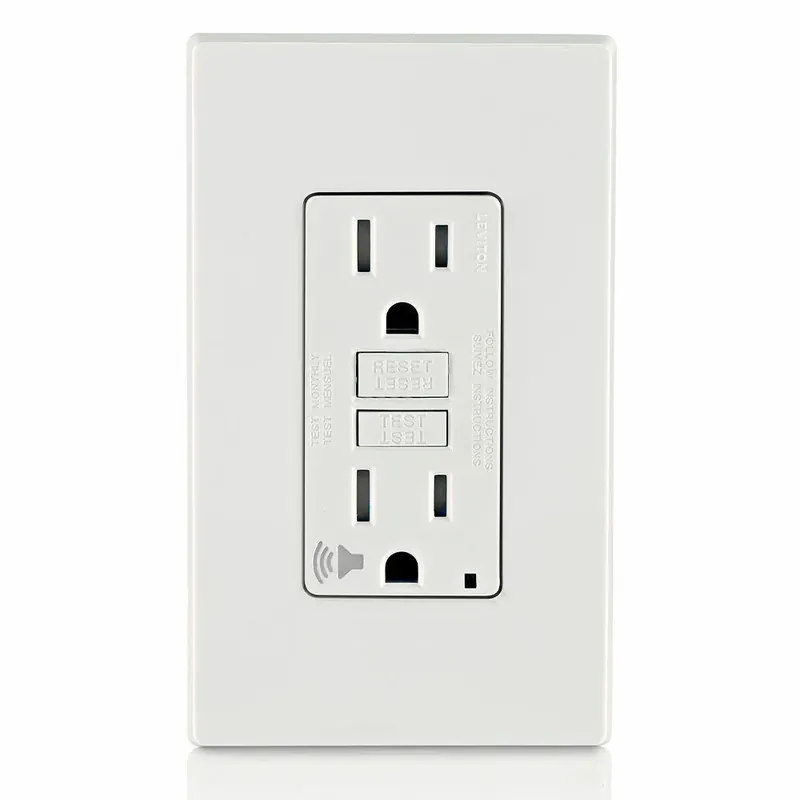 Leviton GFTA1-W Audible Self-Test Tamper Resistant GFCI Receptacle 15A 125V Feed-through GFTA1-W