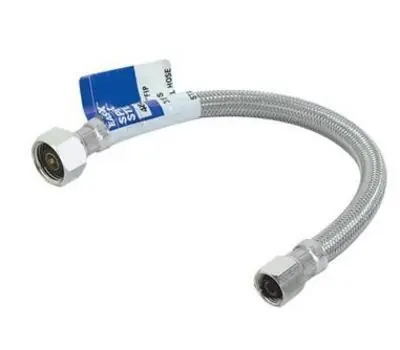 STEEL-FLEX 48006 Flex 3/8 in. Comp x 1/2 in. Female x 24 in. Stainless Steel Faucet Connector