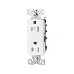 Eaton TR1107W Tamper Resistant Decorator Receptacle 15A 125V NEMA 5-15R