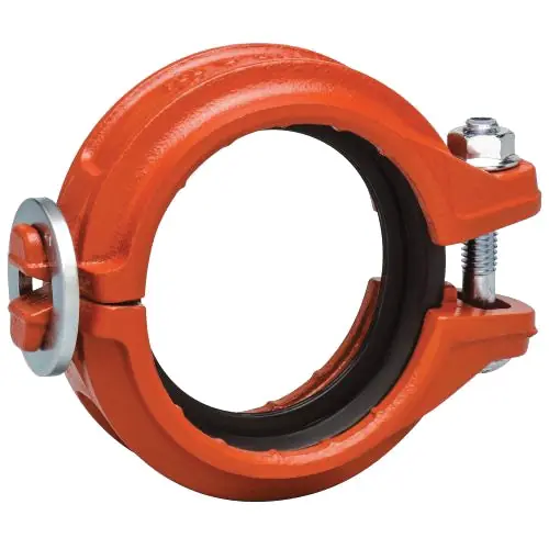 Victaulic L024109PE0 FireLock Installation-Ready 109 Orange Enamel Ductile Iron Grooved Rigid Coupling with Grade E EPDM Type-A Vic-Plus Pre-Lubricated Gasket 2-1/2 in