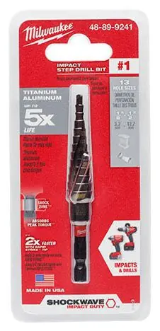 Milwaukee 48-89-9241 SHOCKWAVE Impact Duty Step Bit #1 1/8 - 1/2