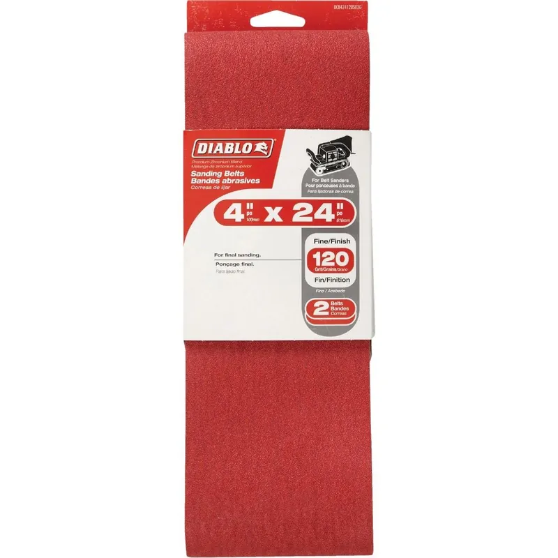 Diablo DCB424120S02G 4 In. x 24 In. 120 Grit General Purpose Sanding Belt (2-Pack)