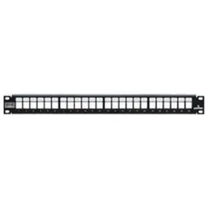 Leviton 4S255-S24 Shielded QuickPort Patch Panel, 24-Port, 1U RMS