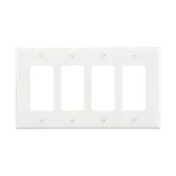 Cooper Wiring Devices PJ264W MID-SIZE WALLPLATES 4-GANG POLYCARBONATE WHITE