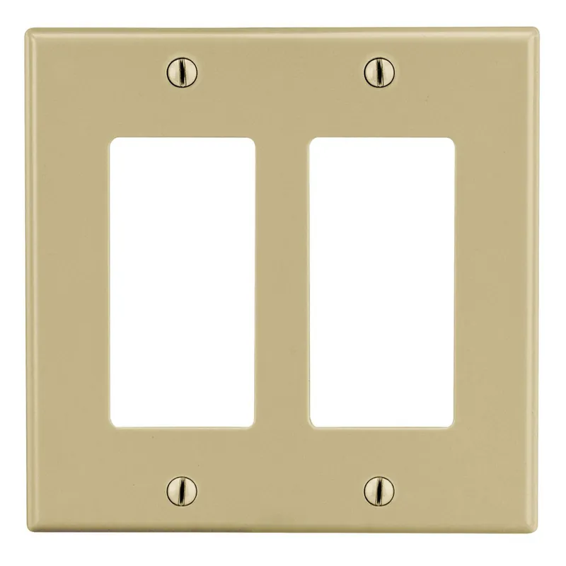 Hubbell PJ262I Wallplate, M-Size, 2-G, 2) Dec, IV 2G Decorator Wallplate