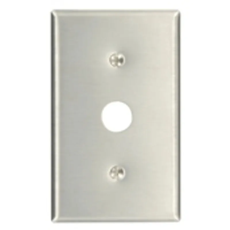 Leviton 84037-40 1-Gang .625-Inch Hole Device Telephone/Cable Wallplate Strap Mount Stainless Steel