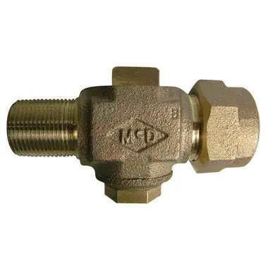 AY McDonald 74704Q-34 Corporation Stop Plug Style 3/4 Inch Lead Free Brass MPT x CTS Q 5182-027