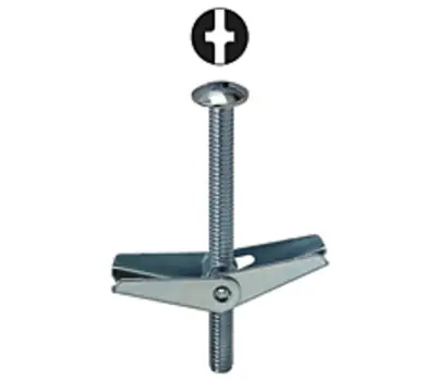 DOTTIE TBC364 3/16 x 4 in. Zinc-Plated Mushroom Head Spring Wing Toggle Bolt