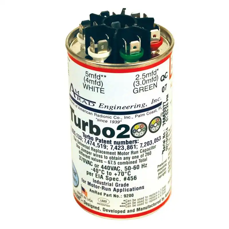 AmRad 12200 Turbo 200 2.5 - 67.5 mfd 440/370V Dual Round Multi Capacitor