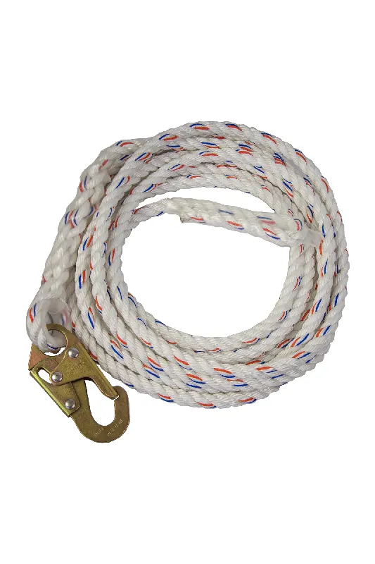 Guardian Fall Protection 11331 Vl58-50 Standard Polydac Rope with Snap Hook End, Vertical, 130 - 310 lbs Load Capacity
