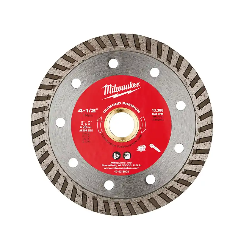 Milwaukee 49-93-8008 Diamond Premium - Turbo 4-1/2 in. Arbor 7/8 in, 20 mm, 5/8 in