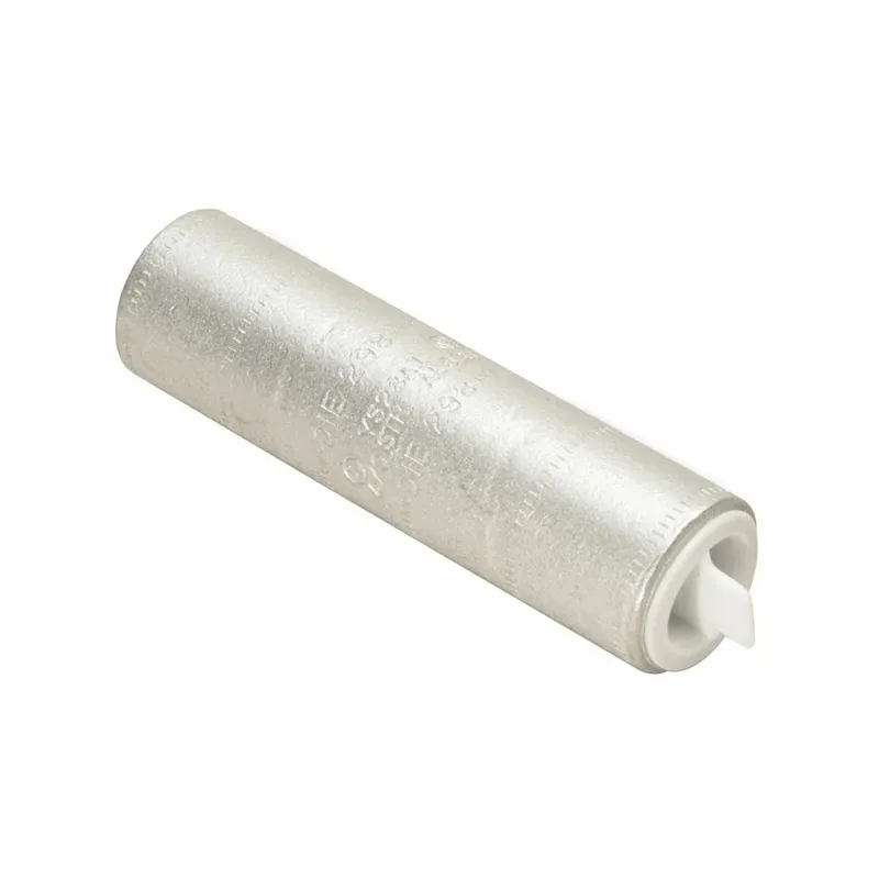 BURNDY YS25A1 1/0 AWG AL Splice, AL9CU, Internal Chamfer, Tin Plated, Prefilled PENETROX, End Cap, UL/CSA, 90C, Up to 35kV, Tan Color Code, 296 Die Index