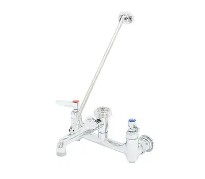 T&S B-0665-BSTPM 2-Handle Service Sink Faucet with Built-In Stops and Vacuum Breaker, Polished Chrome