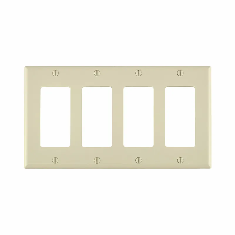 Leviton 80412-NT 4-Gang Decora/GFCI Device Wallplate Standard Size Thermoplastic Nylon Replacement MPN