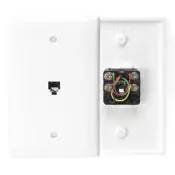 Leviton 40539-PMW Midsize Single-Gang Telephone Wall Plate with 6P4C Voice Grade Connector, White